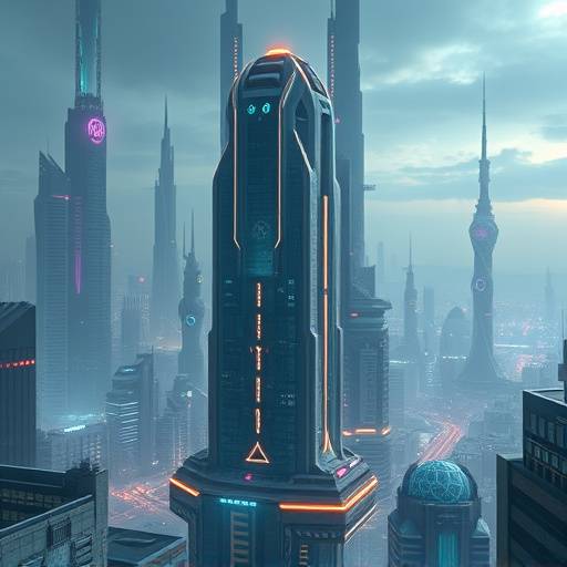 Anya Petrova's digital painting of a futuristic city